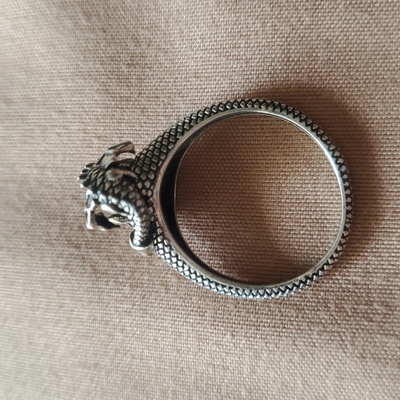 STERLING SILVER DRAGON RING - Picture 5 of 7